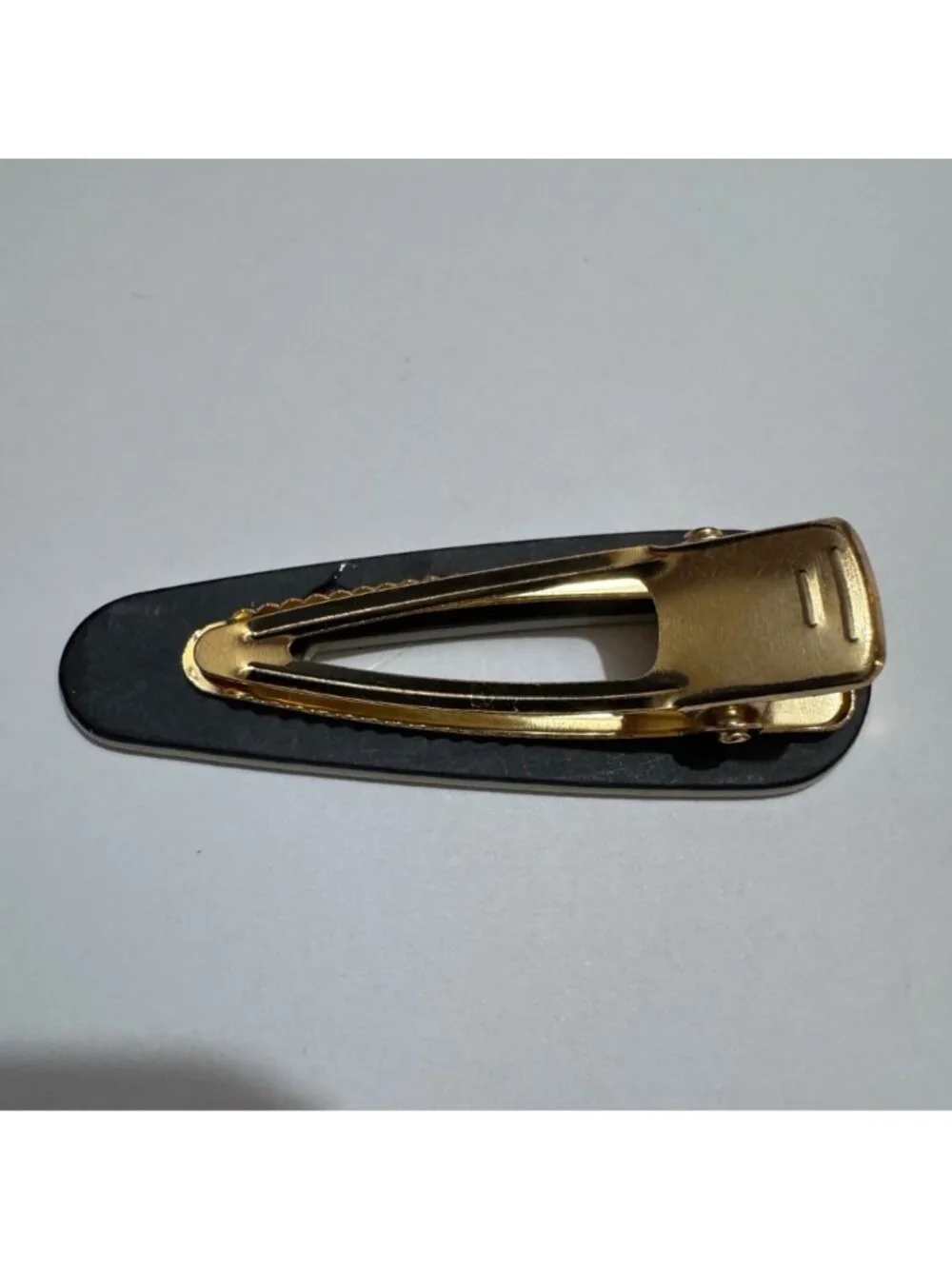 Black & Cream Acrylic and Metal Hair Clip Modern Style 2.75 Inches New